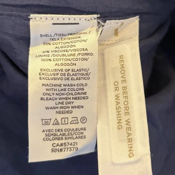 Ann Taylor Smocked Scalloped Tiered Maxi Dress XL navy blue white ruffle - Picture 9 of 10